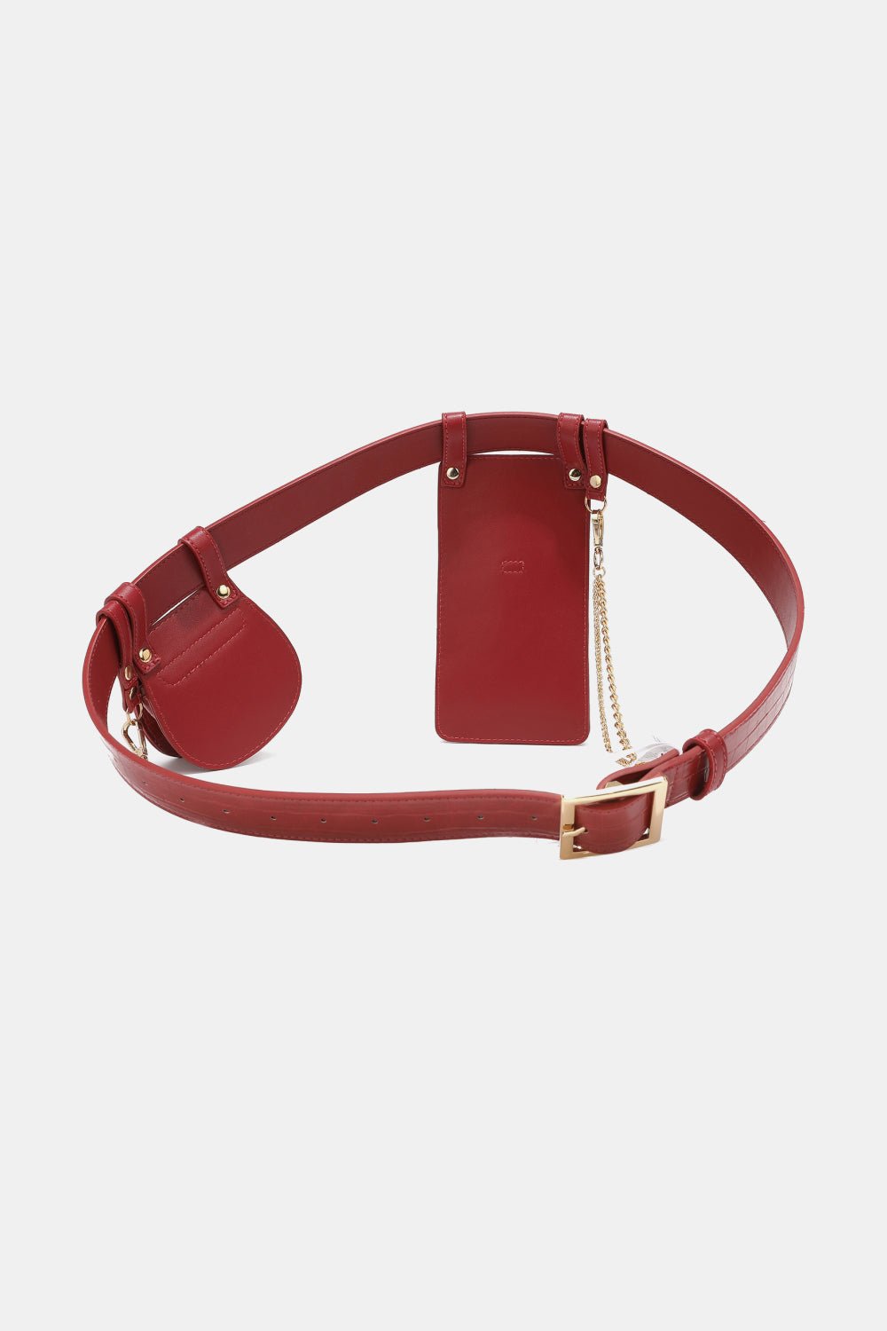 Nicole Lee USA - Croc Texture Vegan Leather Belt Bags with Chain Detail