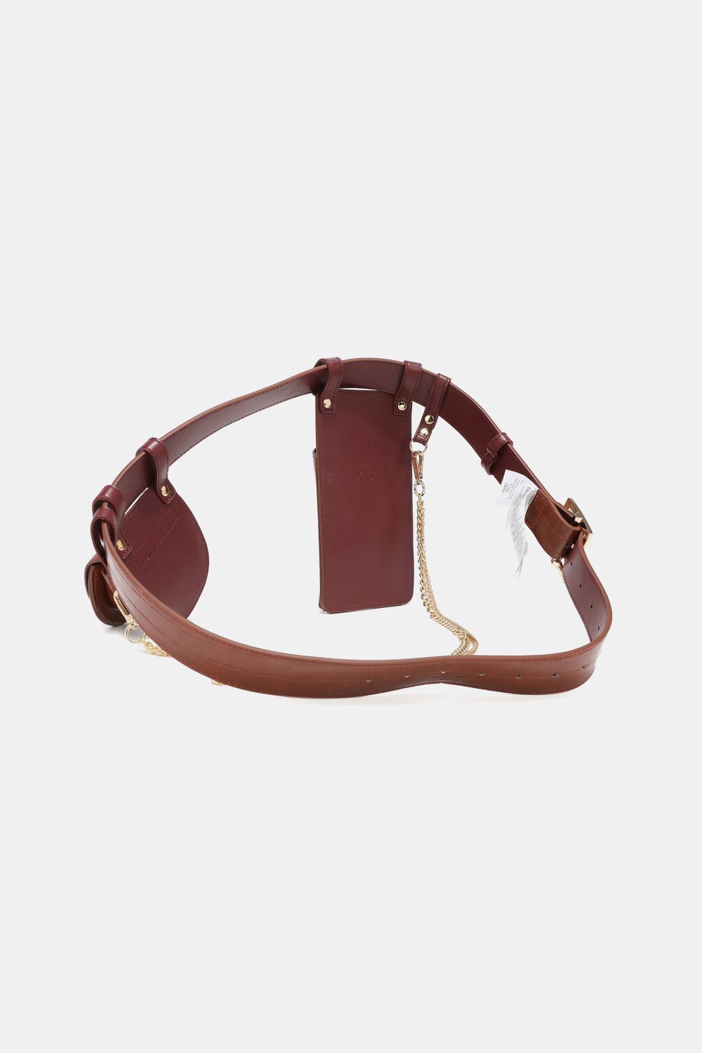 Nicole Lee USA - Croc Texture Vegan Leather Belt Bags with Chain Detail