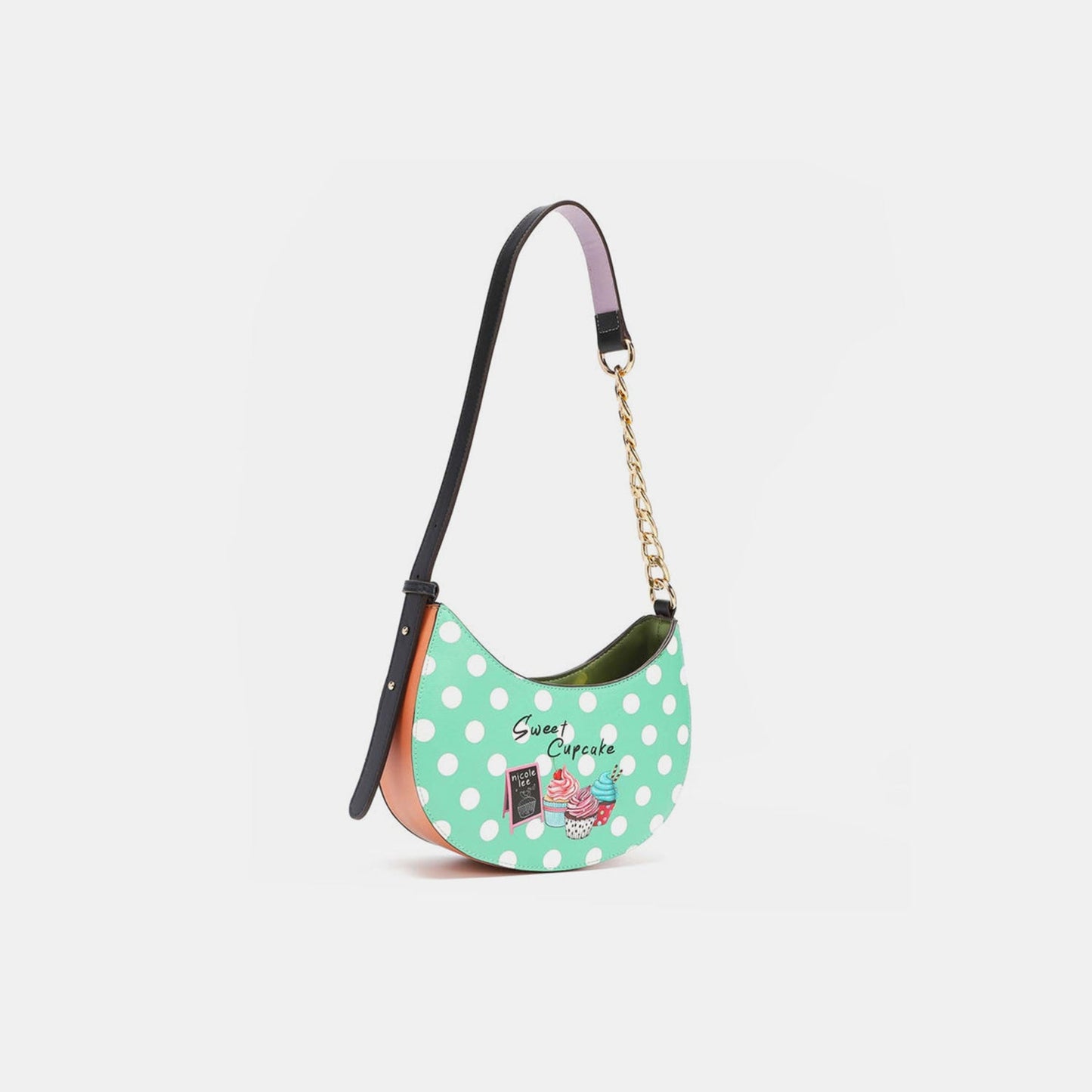 Nicole Lee USA - Cupcake Dog Vegan Leather Polka Dot Shoulder Bag