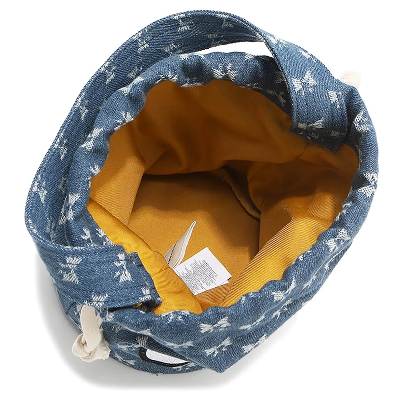 Nicole Lee USA - Denim Heart Eyes Drawstring Bucket Bag