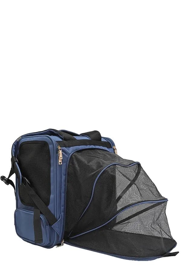 Nicole Lee USA - Navy Pet Carrier Backpack with Cute Dog & Cat Print