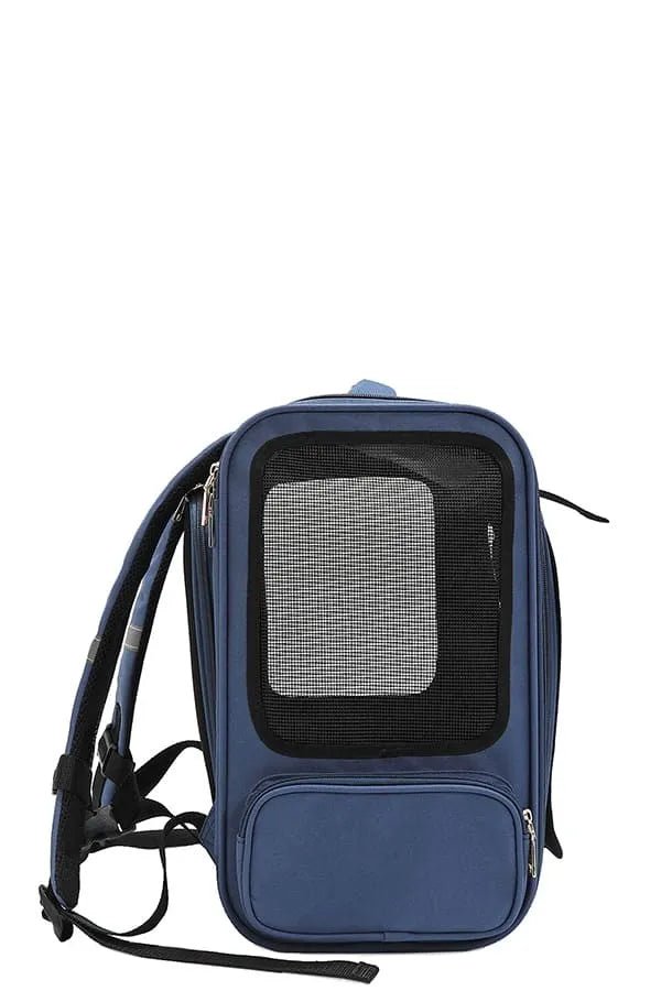 Nicole Lee USA - Navy Pet Carrier Backpack with Cute Dog & Cat Print