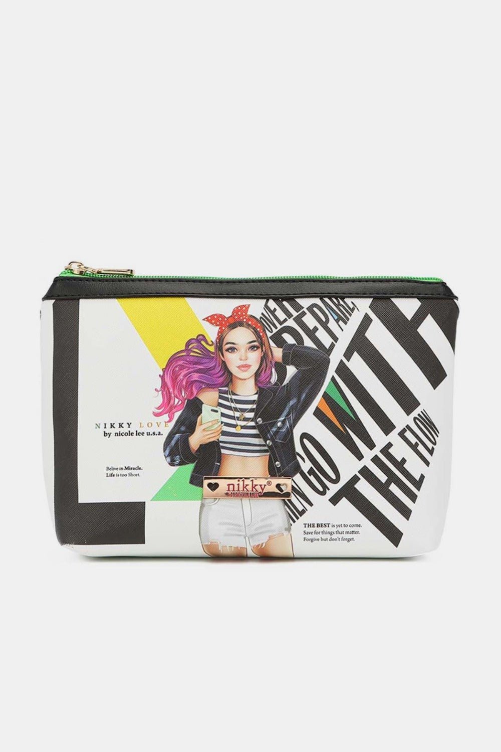 Nicole Lee USA - Printed Eco - Leather Cosmetic Pouch