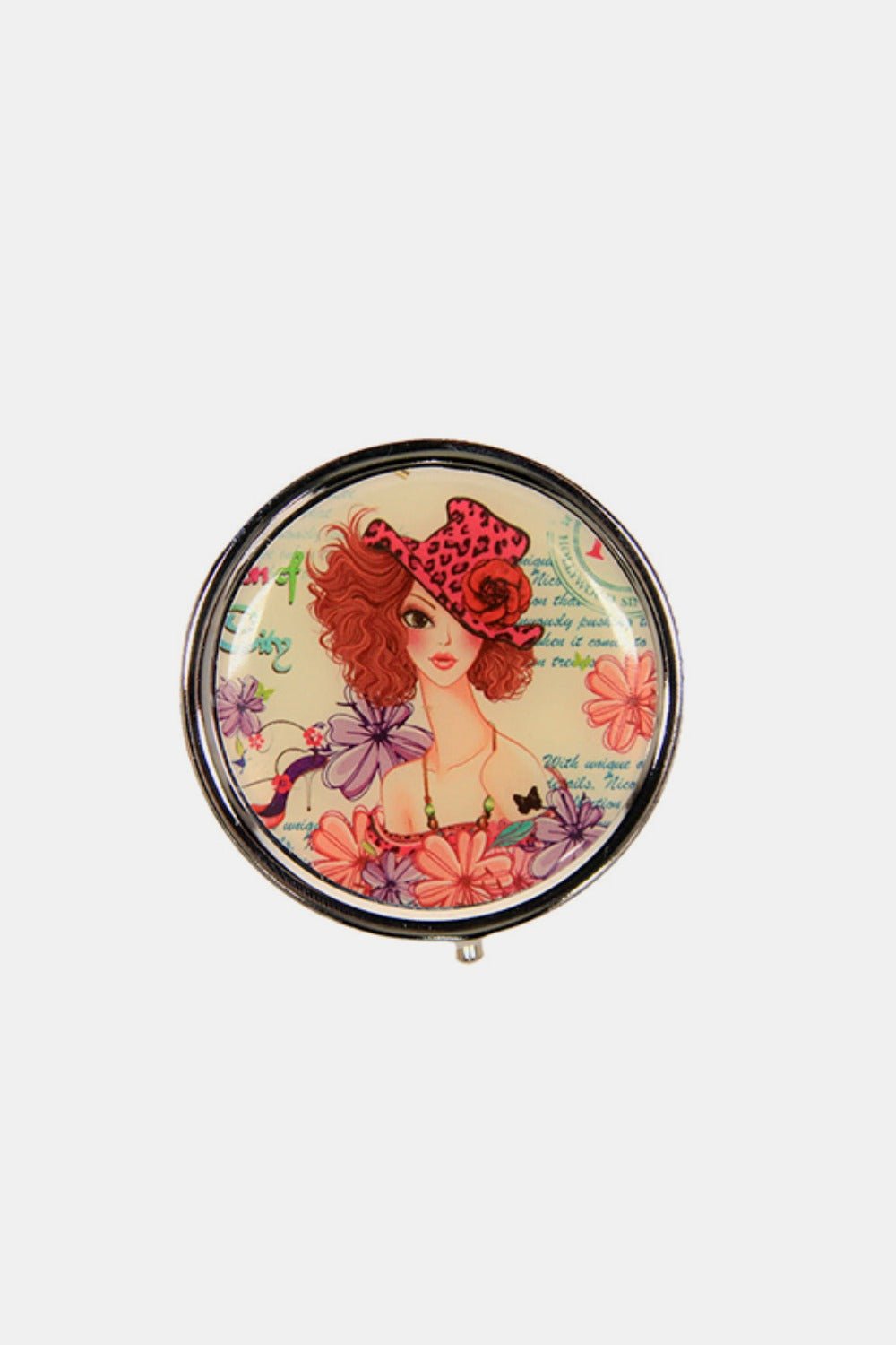 Nicole Lee USA - Printed Metallic Round Pill Case