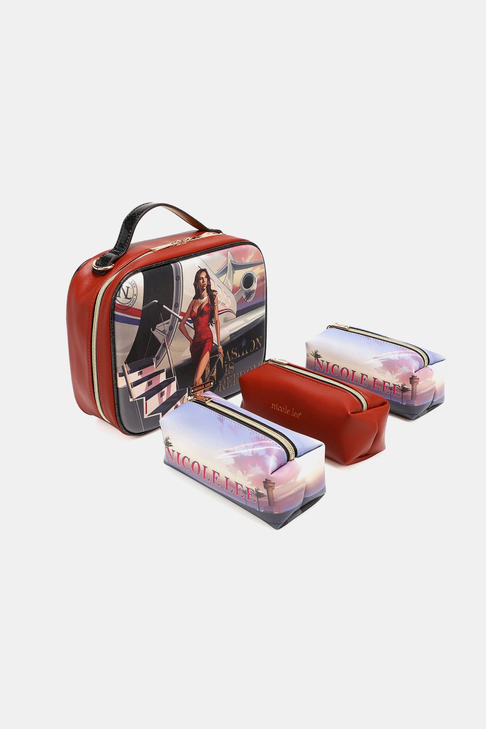 Nicole Lee USA - Vegan Leather Printed Travel Bag Set