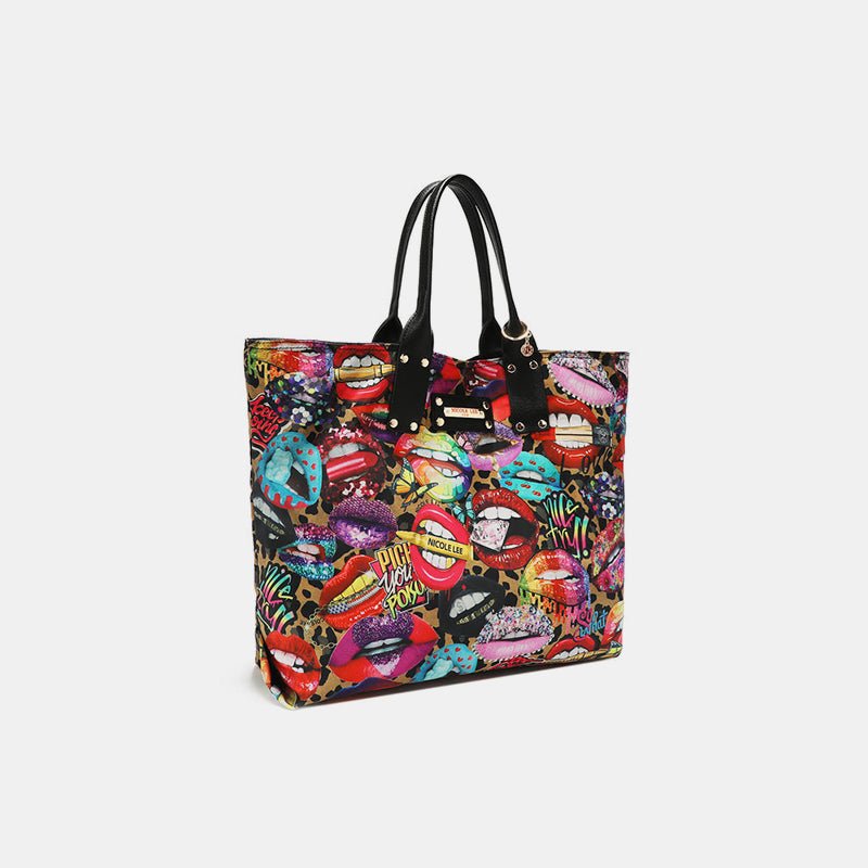 Nicole Lee USA - Vegan Leather Reversible Printed Tote Bag