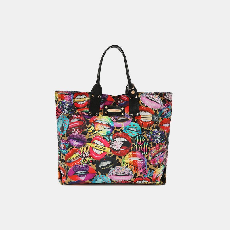 Nicole Lee USA - Vegan Leather Reversible Printed Tote Bag