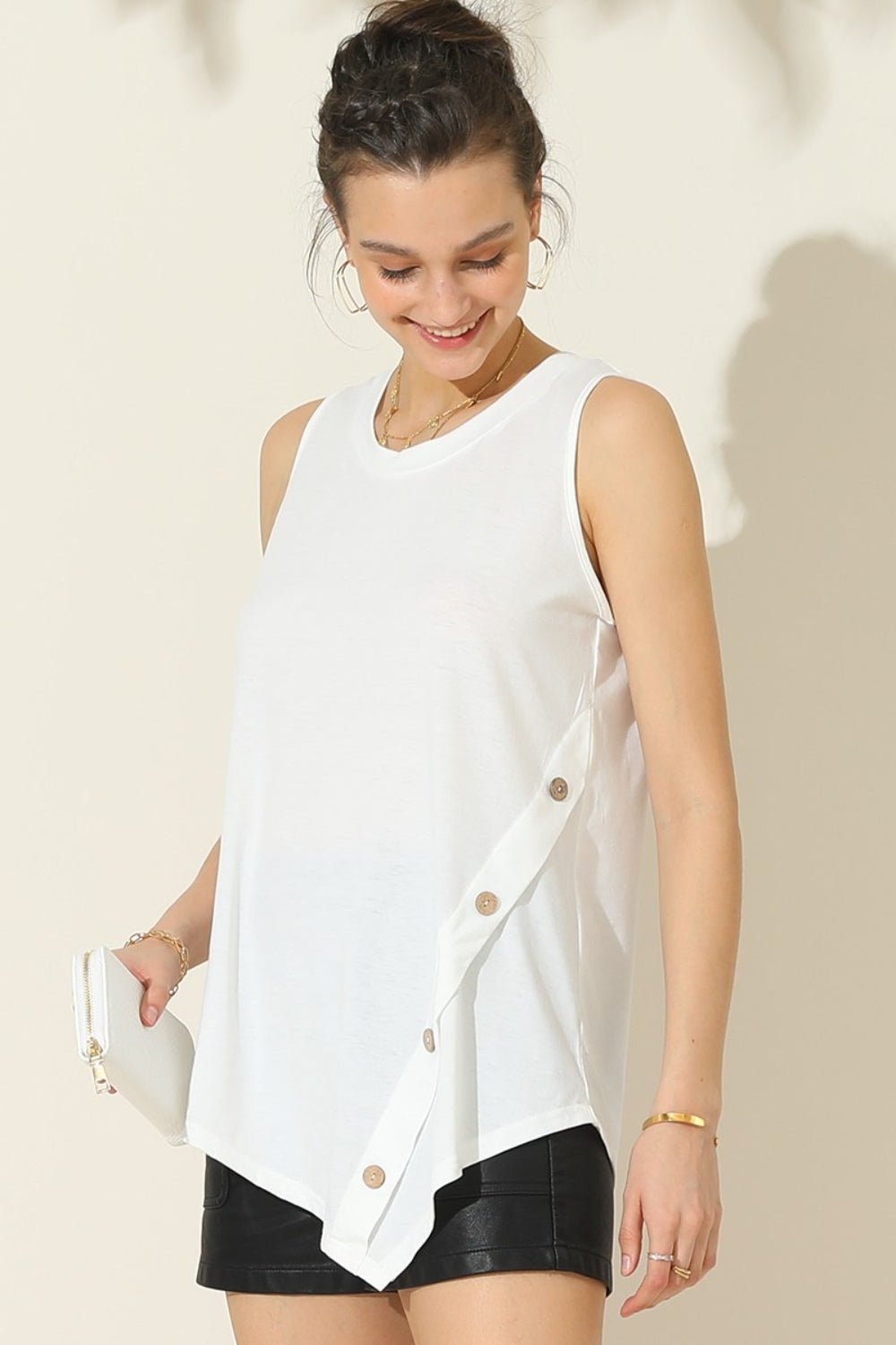 Ninexis - Button Detail Tank Top