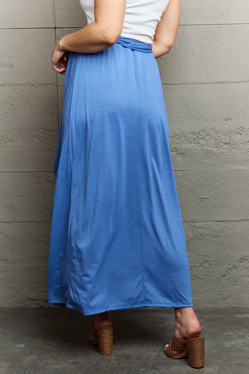 Ninexis - Criss Cross Halter Neck Maxi Dress in Blue