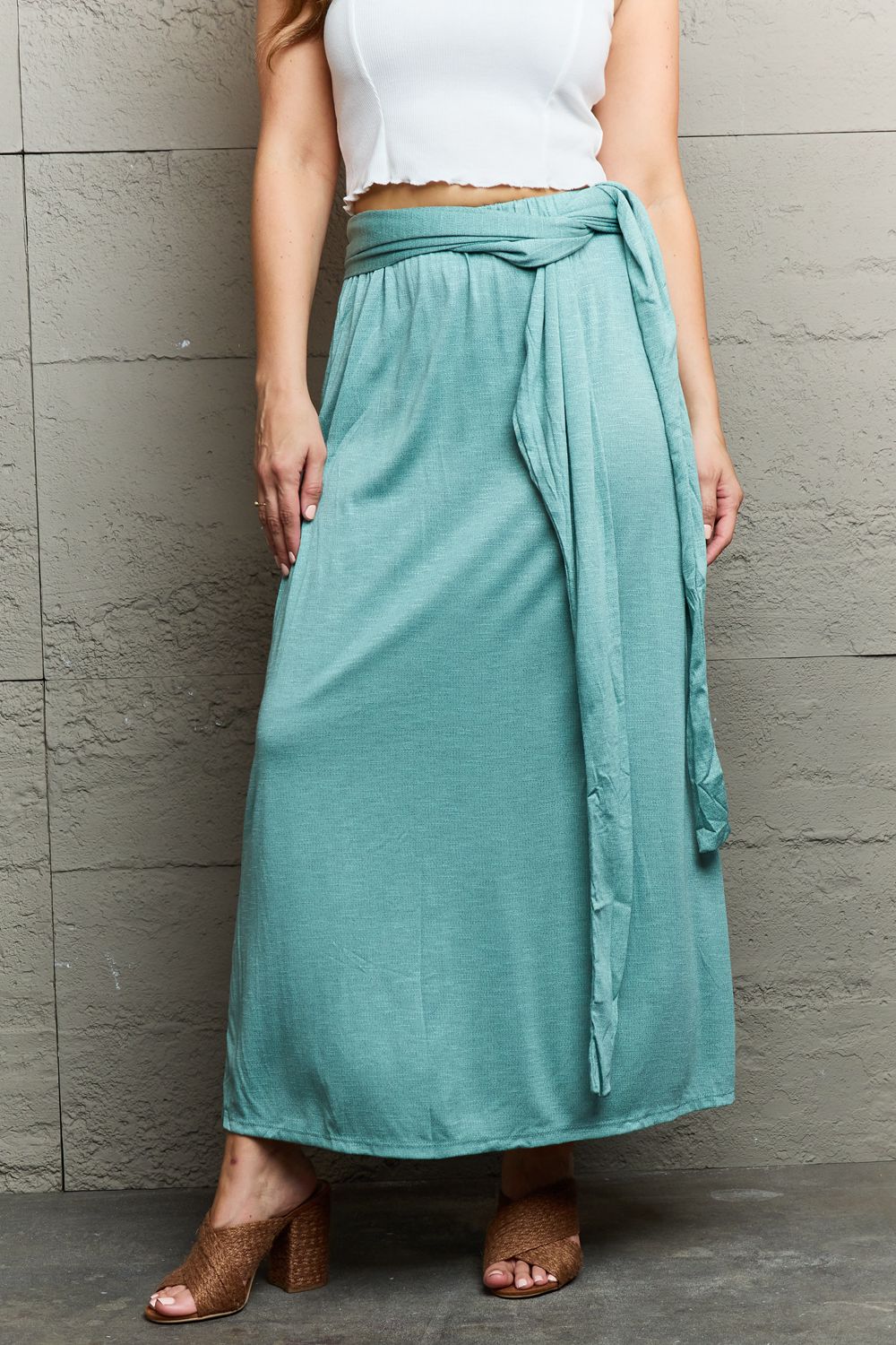 Ninexis - Criss Cross Halter Neck Maxi Dress in Turquoise