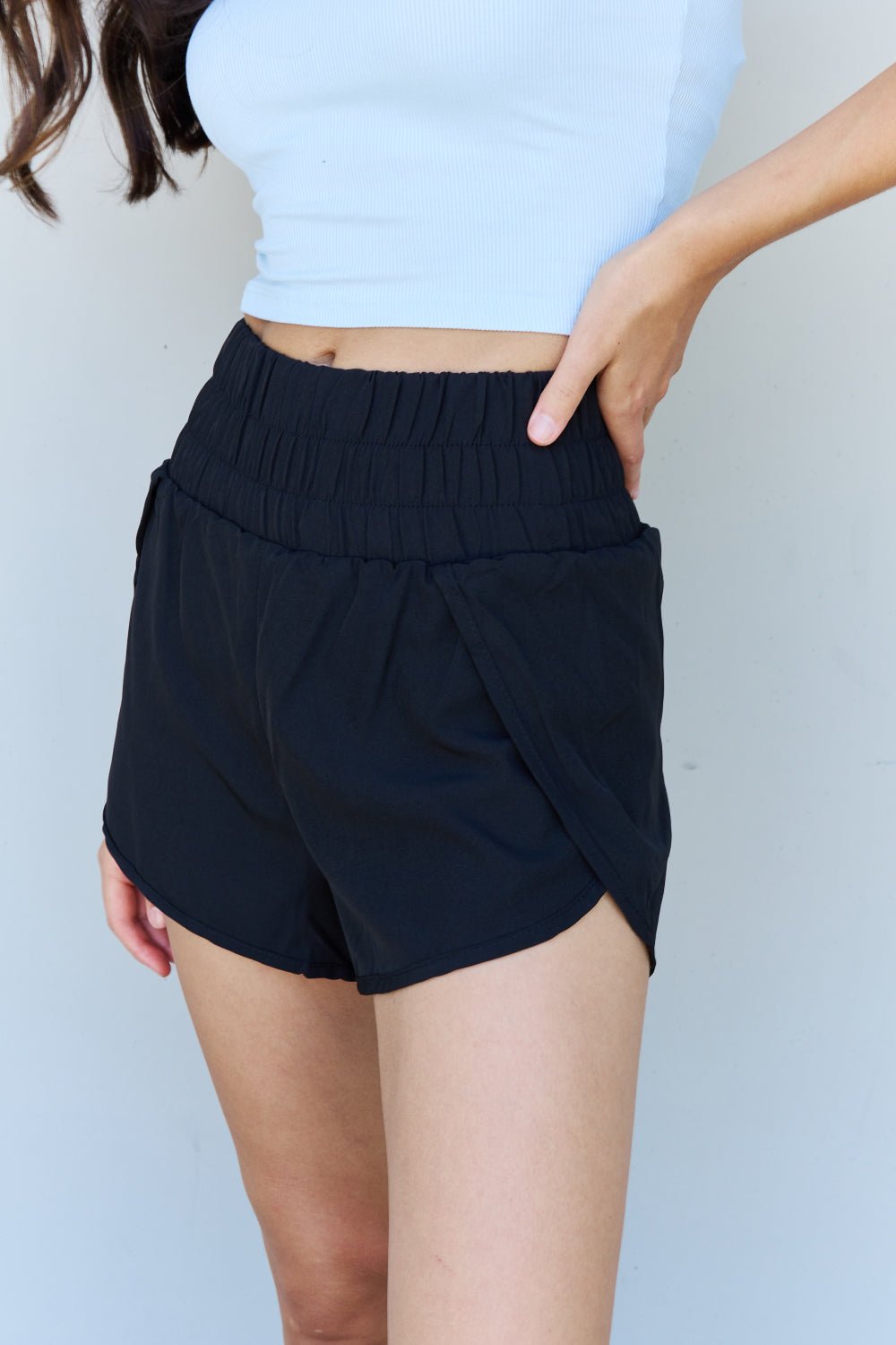 Ninexis - High Waistband Active Shorts in Black