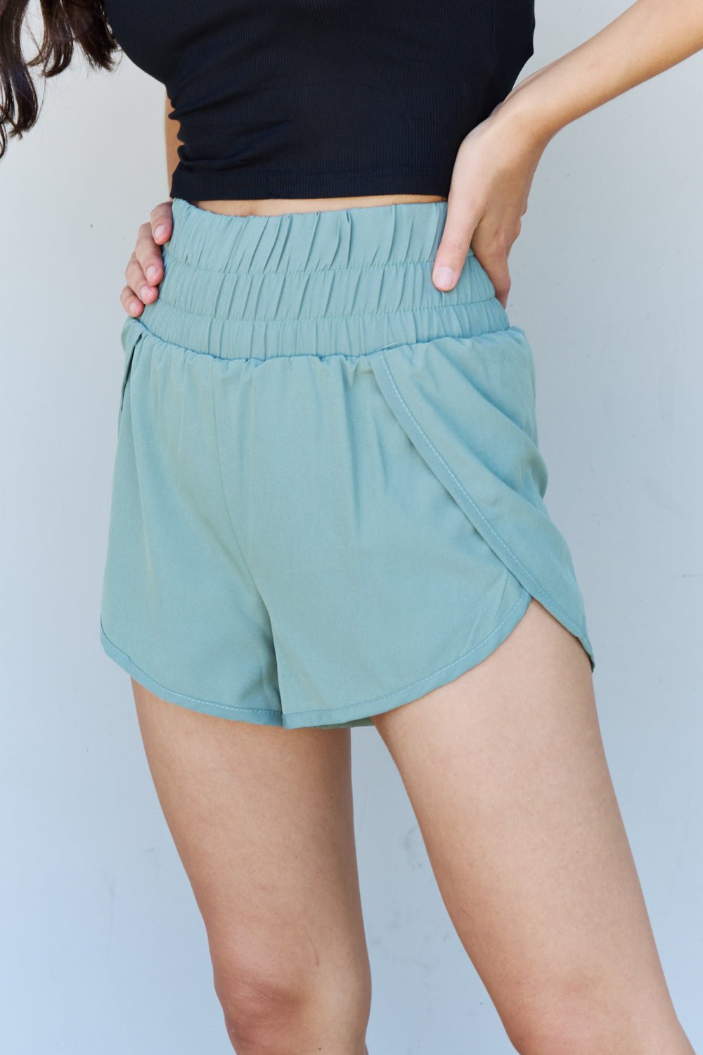 Ninexis - High Waistband Active Shorts in Light Blue