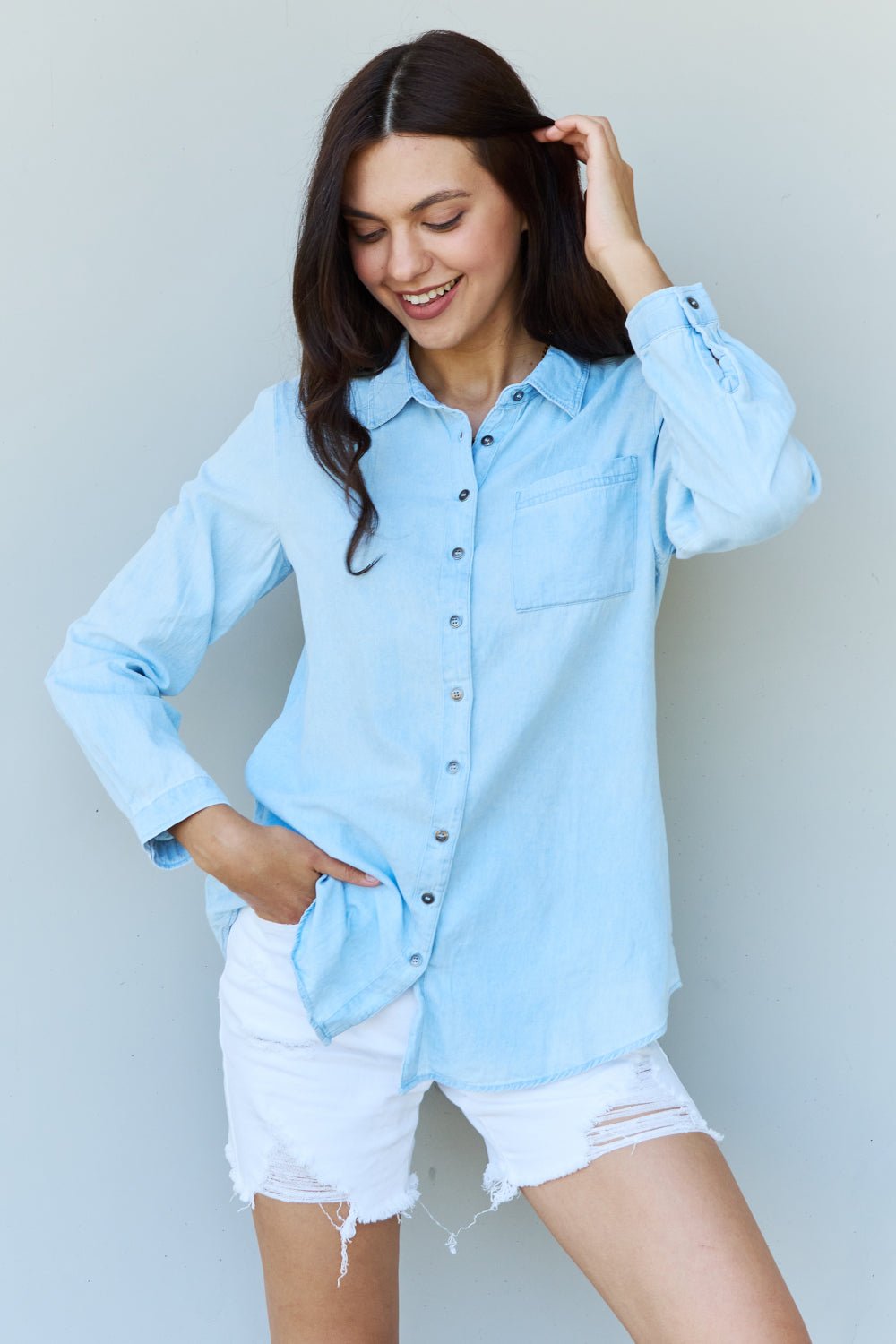 Ninexis - Light Blue Denim Button Down Shirt