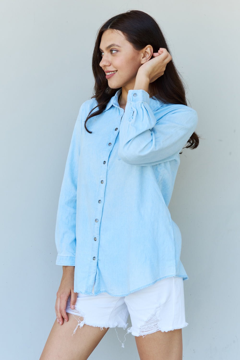 Ninexis - Light Blue Denim Button Down Shirt