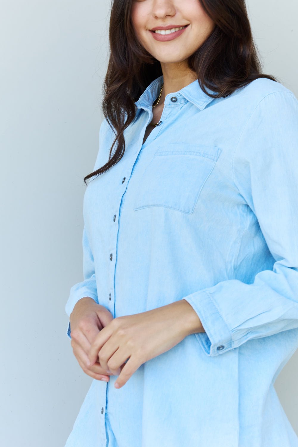 Ninexis - Light Blue Denim Button Down Shirt