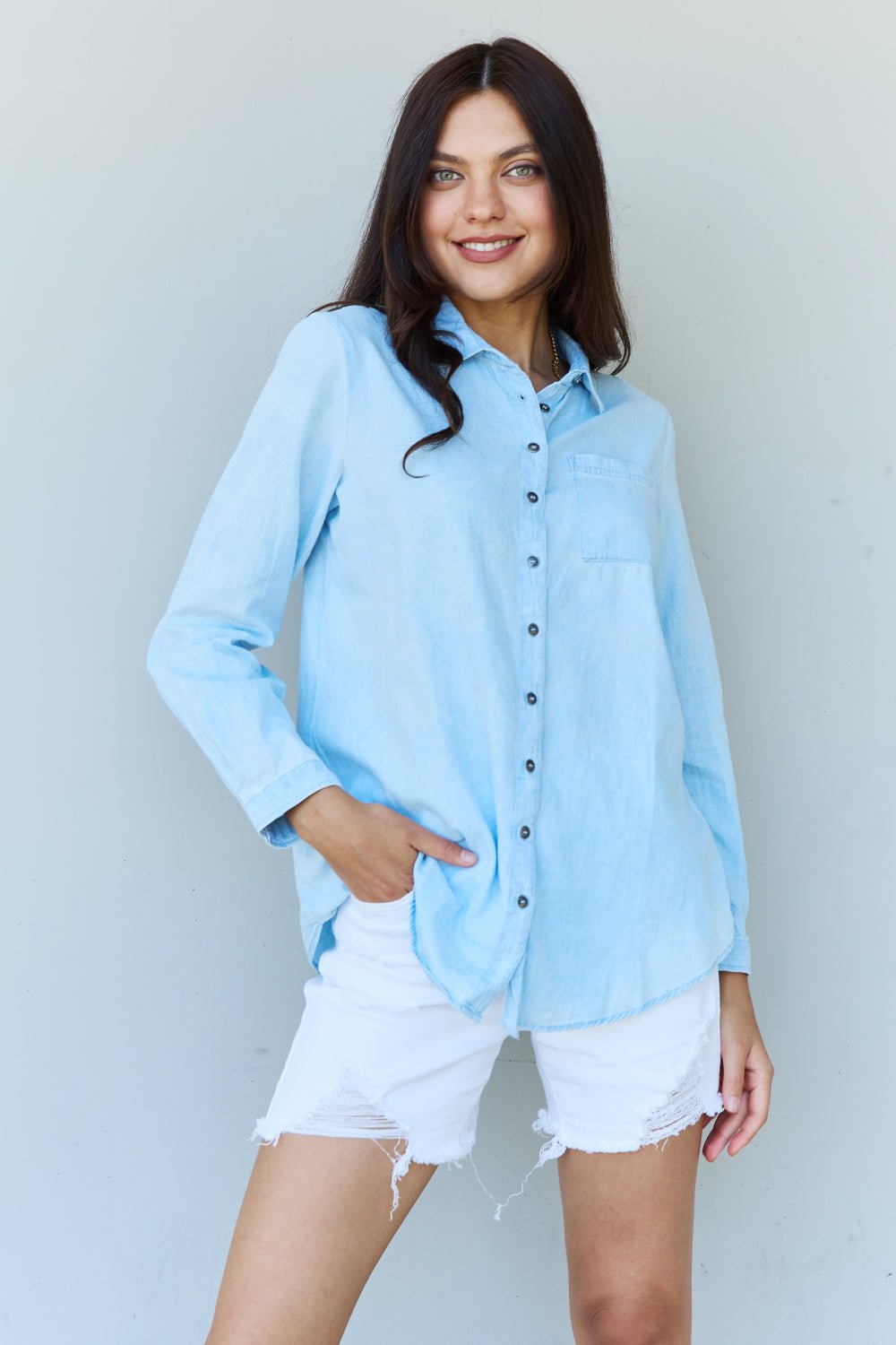 Ninexis - Light Blue Denim Button Down Shirt