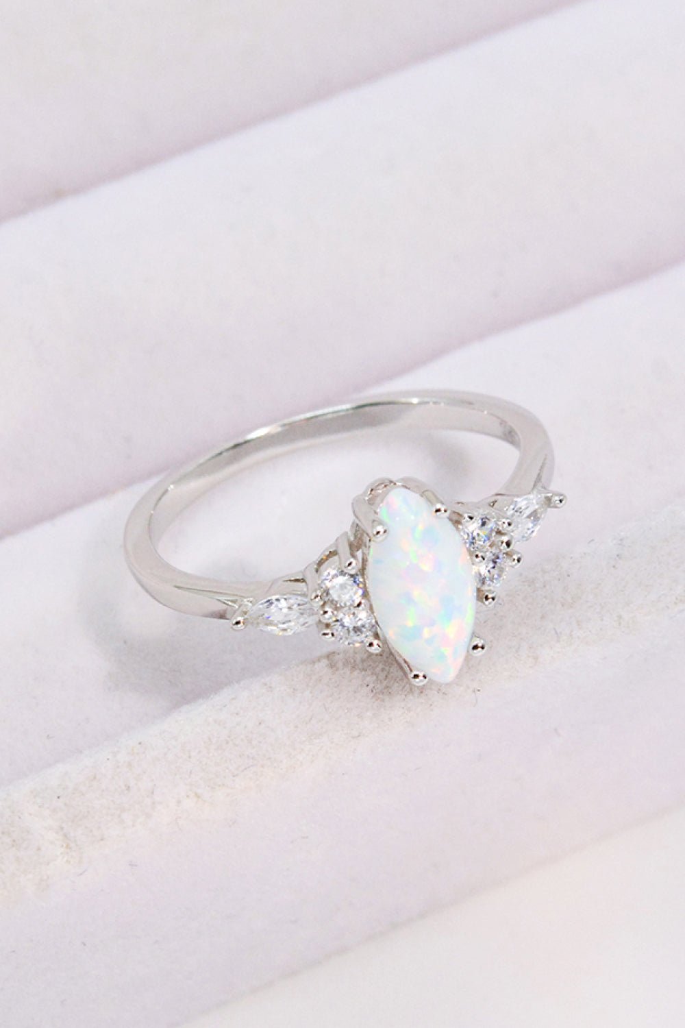 Opal and Zircon Silver RingRingBeach Rose Co.