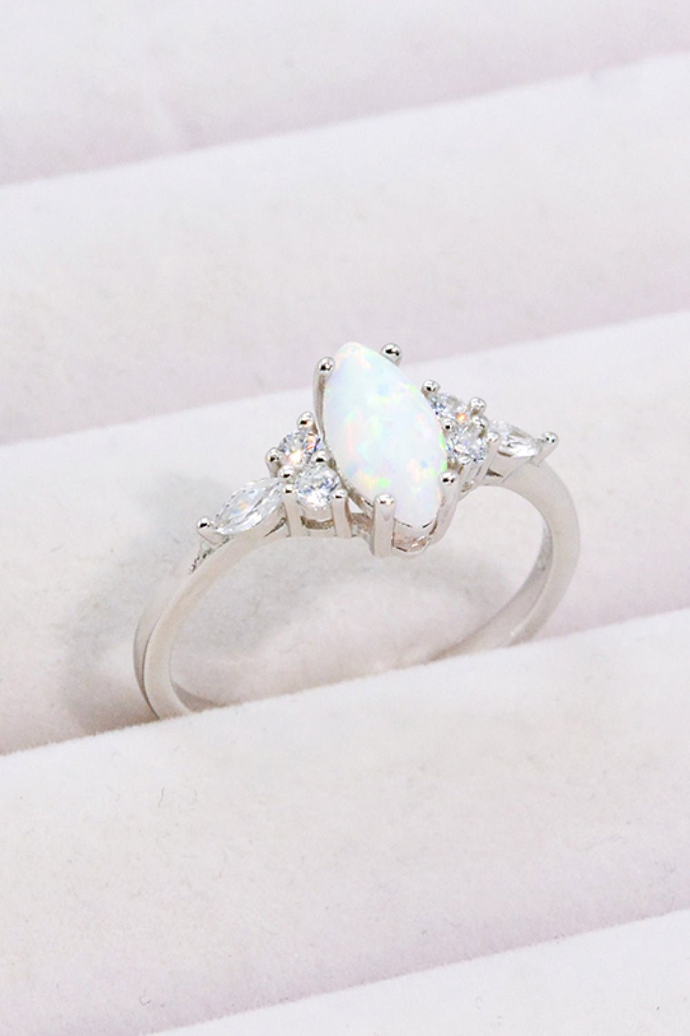 Opal and Zircon Silver RingRingBeach Rose Co.