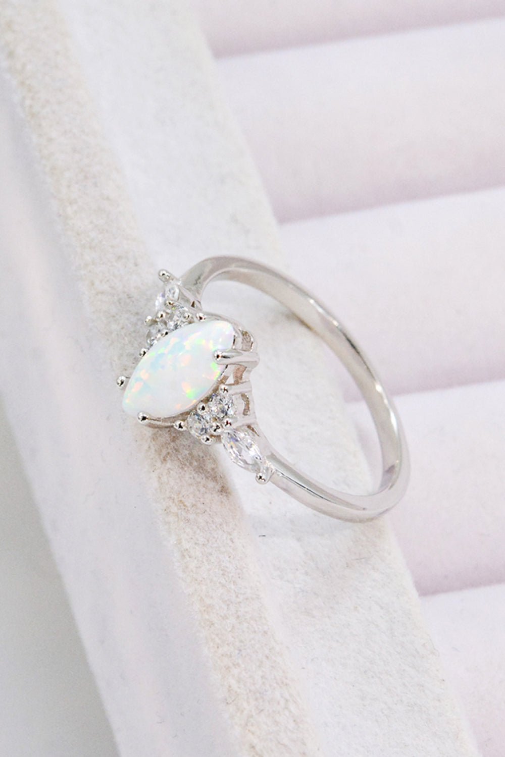 Opal and Zircon Silver RingRingBeach Rose Co.