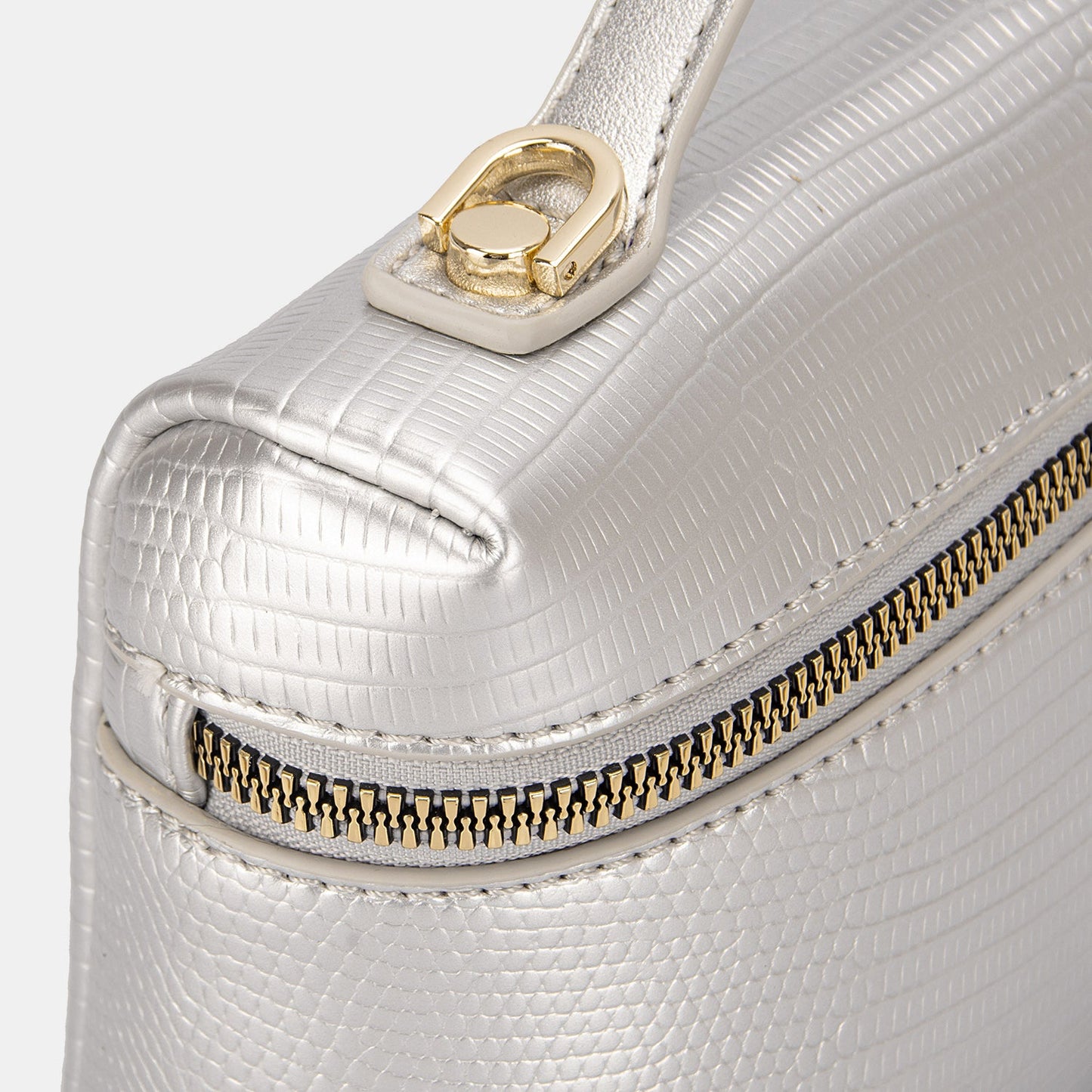 Pearl Finish Textured Small Vegan Leather HandbagHandbagDavid Jones