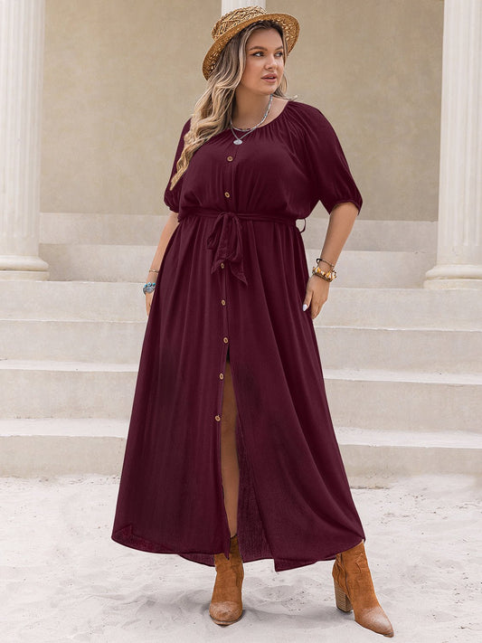 Plus Size Half Sleeve Maxi DressMaxi DressBeach Rose Co.