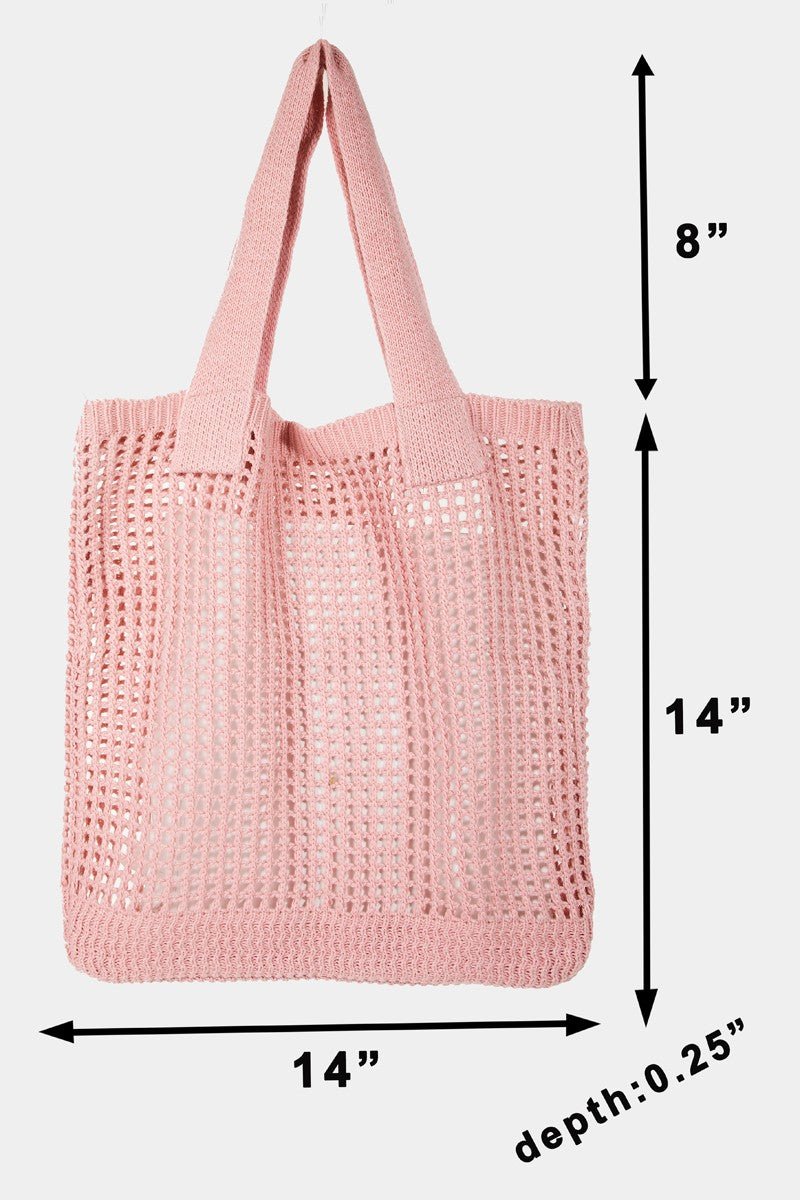 Pointelle Knit Crochet Tote BagTote BagFame