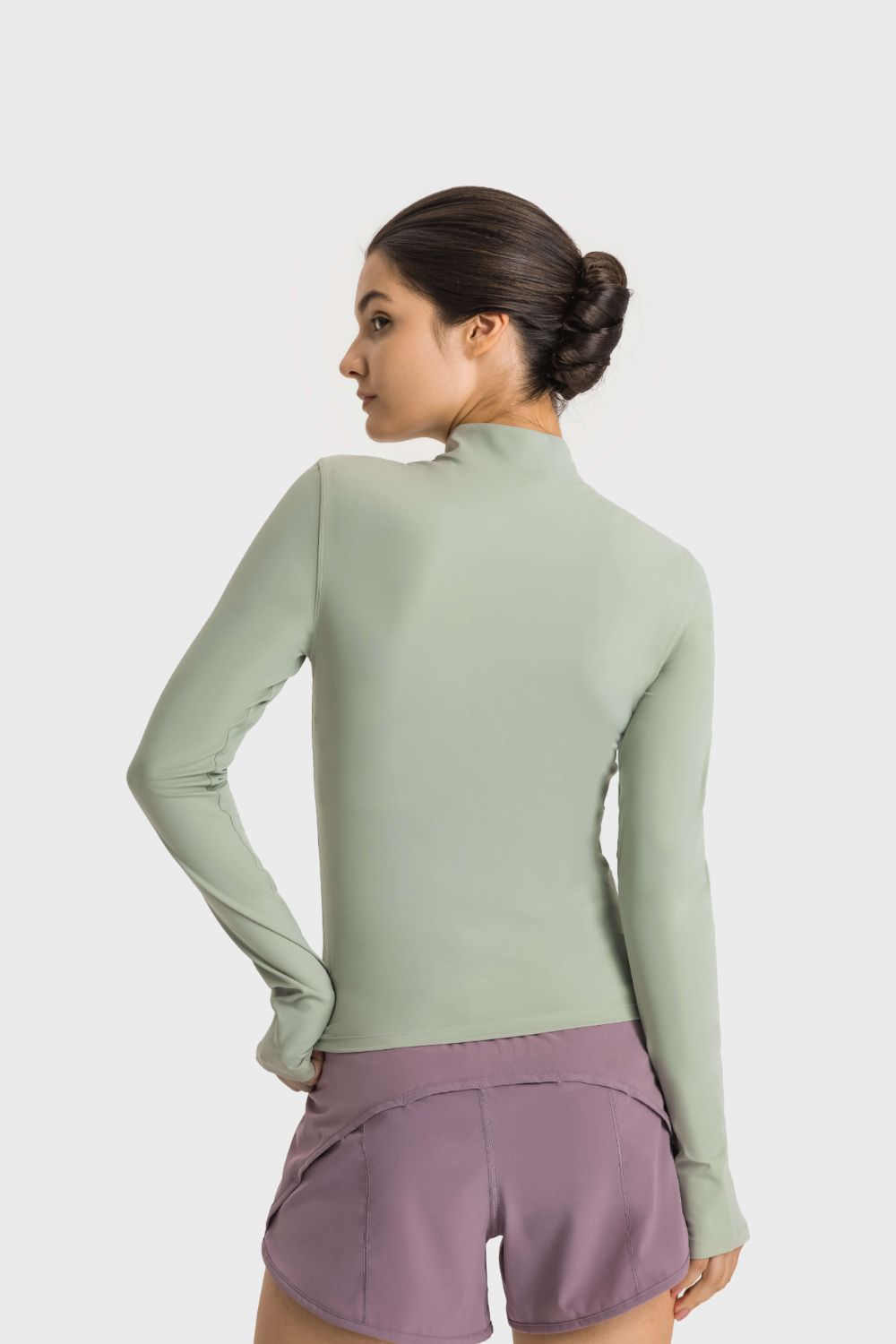 Beach Rose Co.Half Zip Thumbhole Sleeve Sports Top