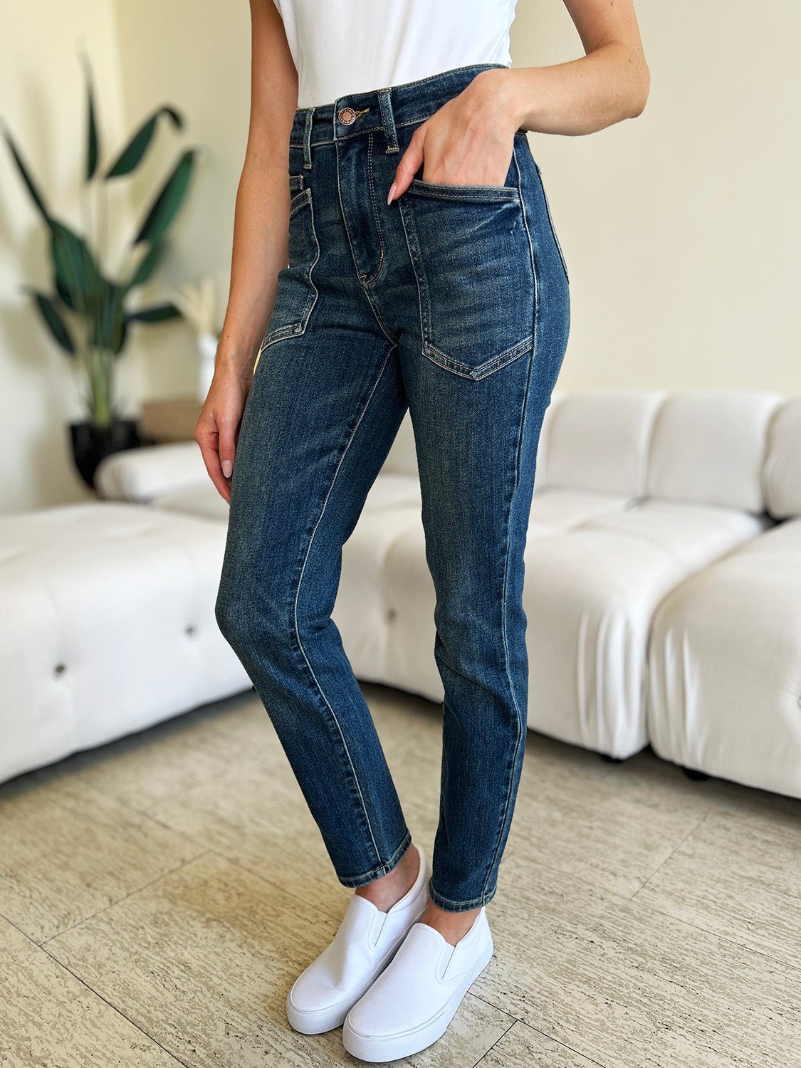 Judy BlueDark Wash High Waist Skinny Jeans