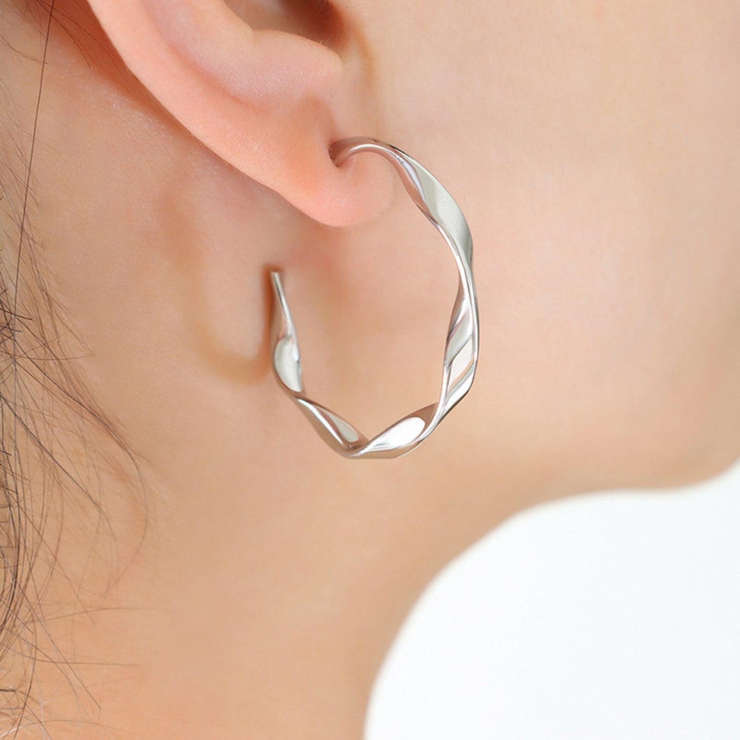 Beach Rose Co.Twisted C - Hoop Earrings