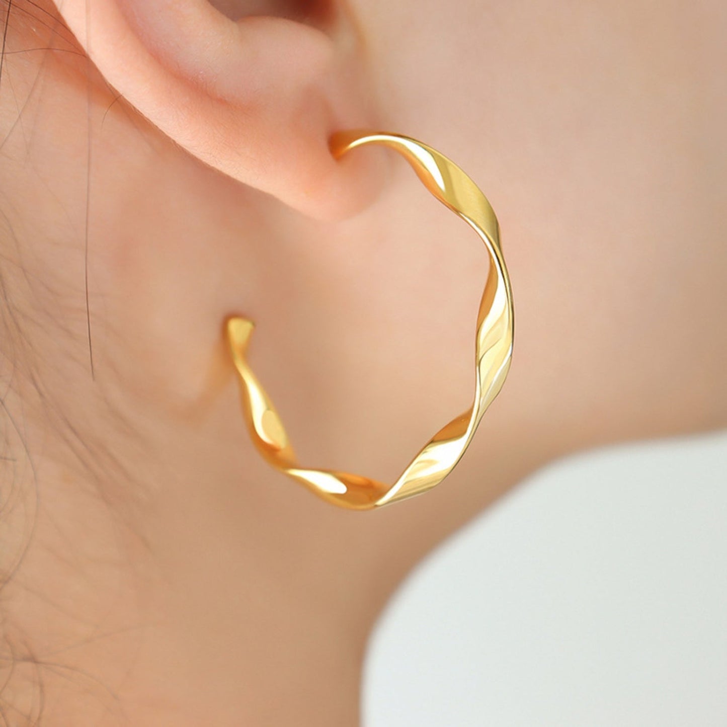 Beach Rose Co.Twisted C - Hoop Earrings