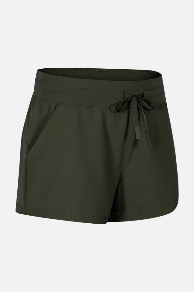 Beach Rose Co.Tie Waist Active Shorts