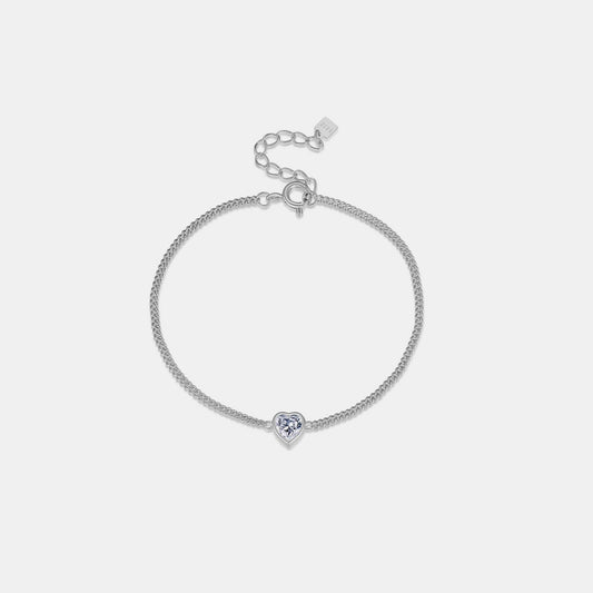 Beach Rose Co.Inlaid Zircon Heart Bracelet