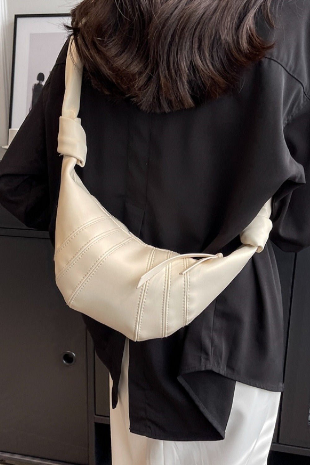 ZenanaVegan Leather Croissant Crossbody Bag