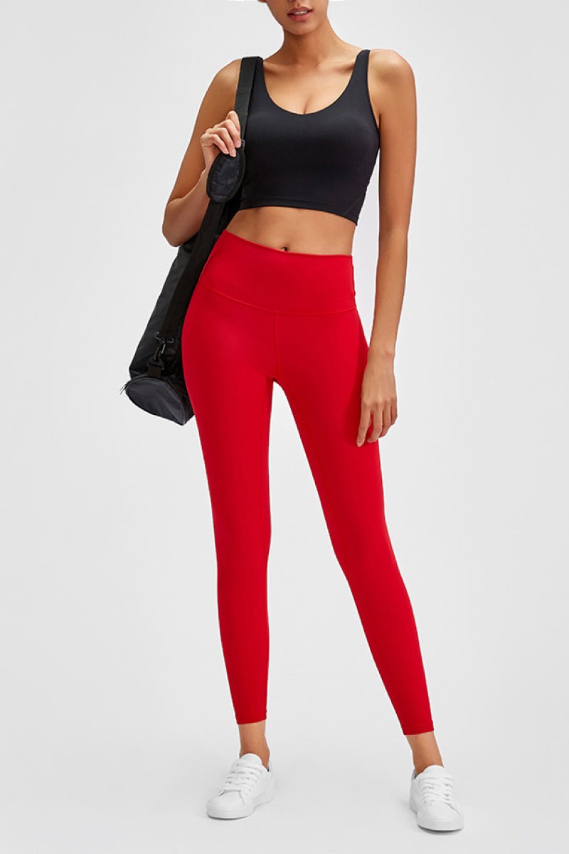 Beach Rose Co.Wide Waistband Seamless Sports Leggings