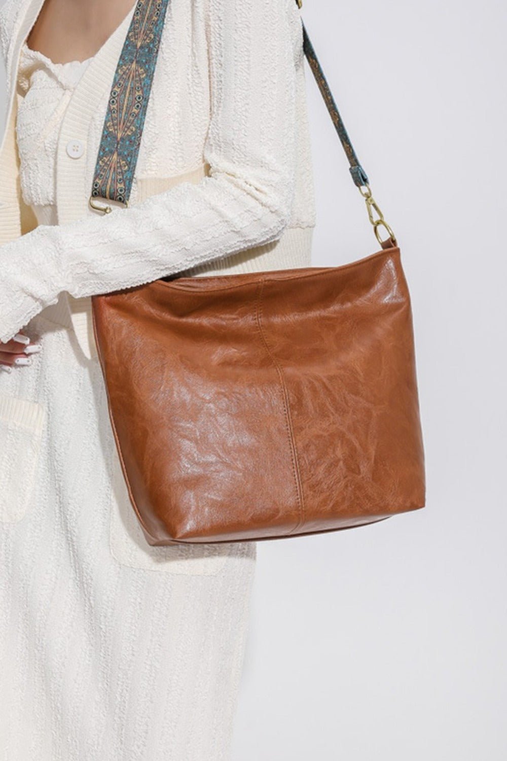 ZenanaRetro Vegan Leather Crossbody Hobo Bag