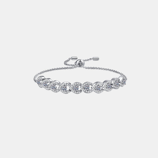 Beach Rose Co.Silver 1 Carat Moissanite Slider Bracelet