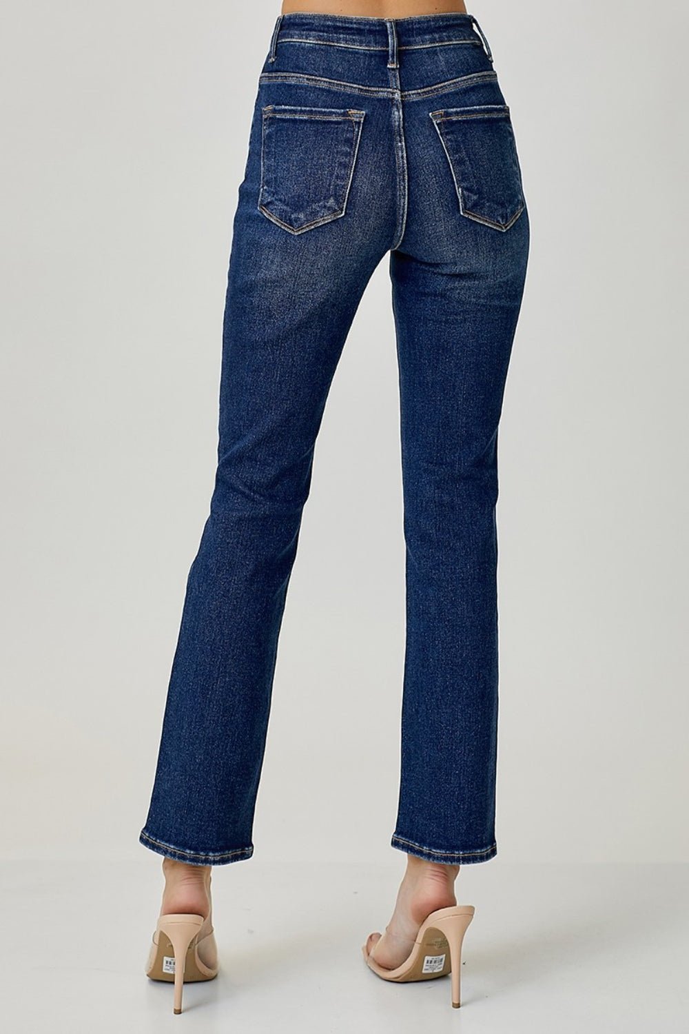 RISENDark Wash High Waist Straight Leg Jeans