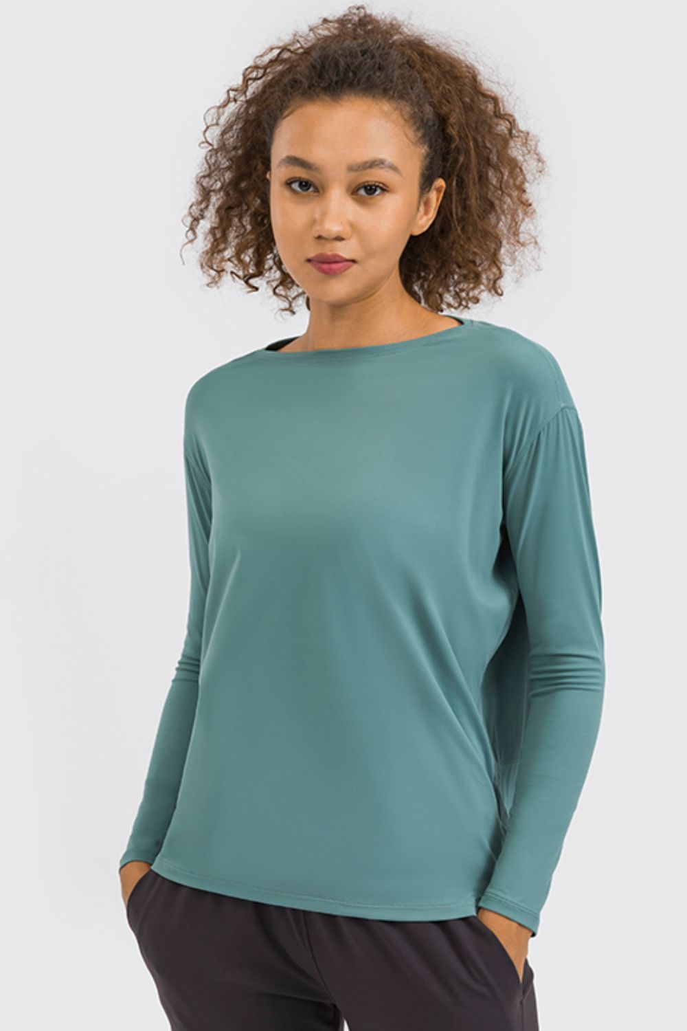 Beach Rose Co.Loose Fit Long Sleeve Active Top