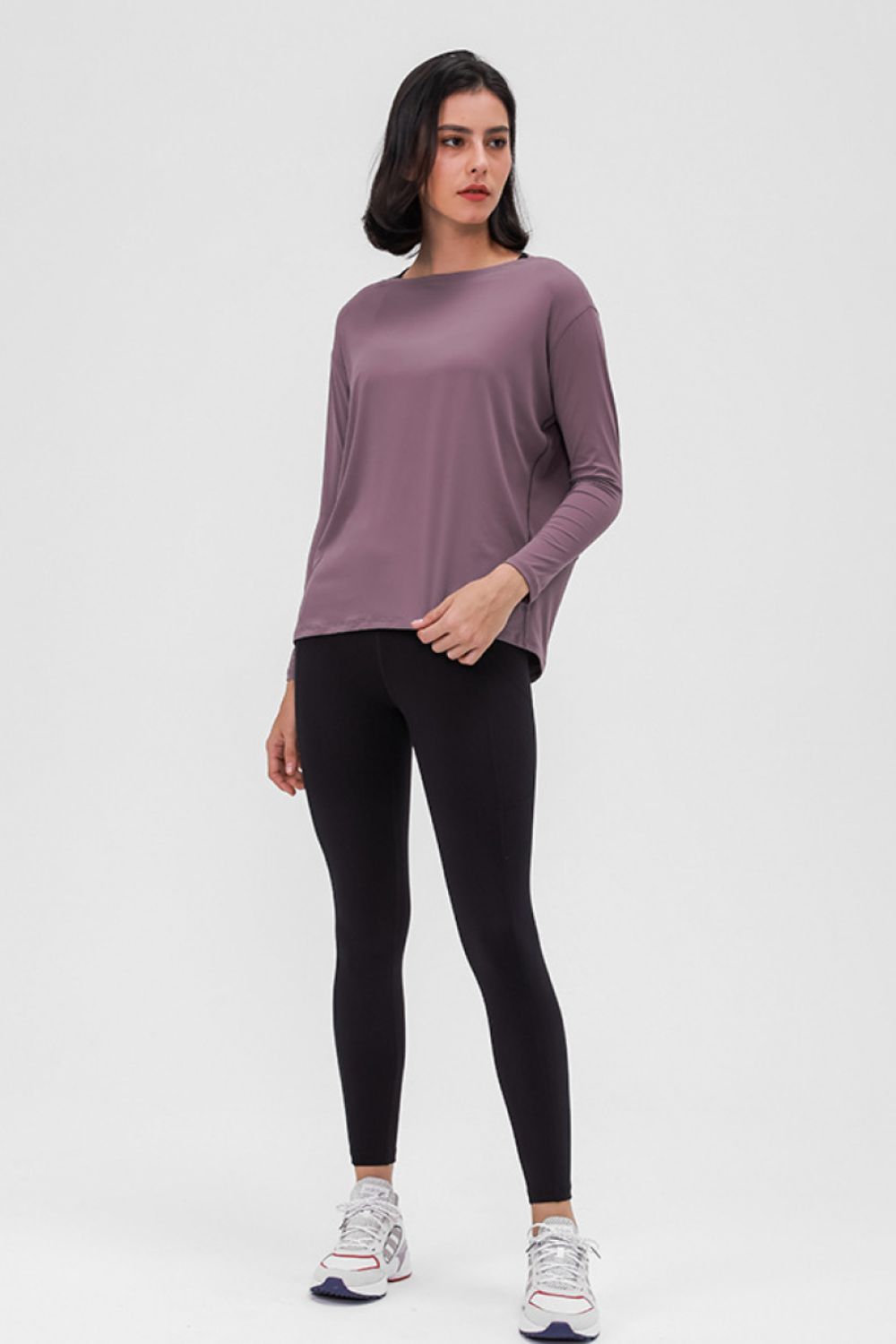 Beach Rose Co.Loose Fit Long Sleeve Active Top