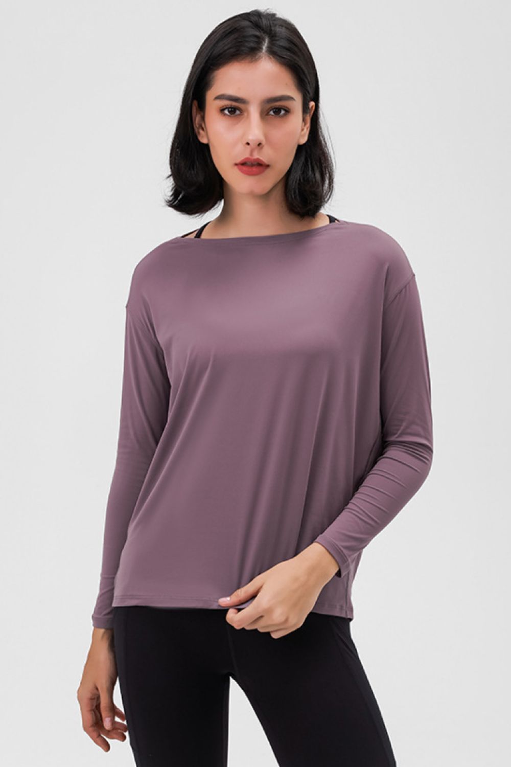 Beach Rose Co.Loose Fit Long Sleeve Active Top