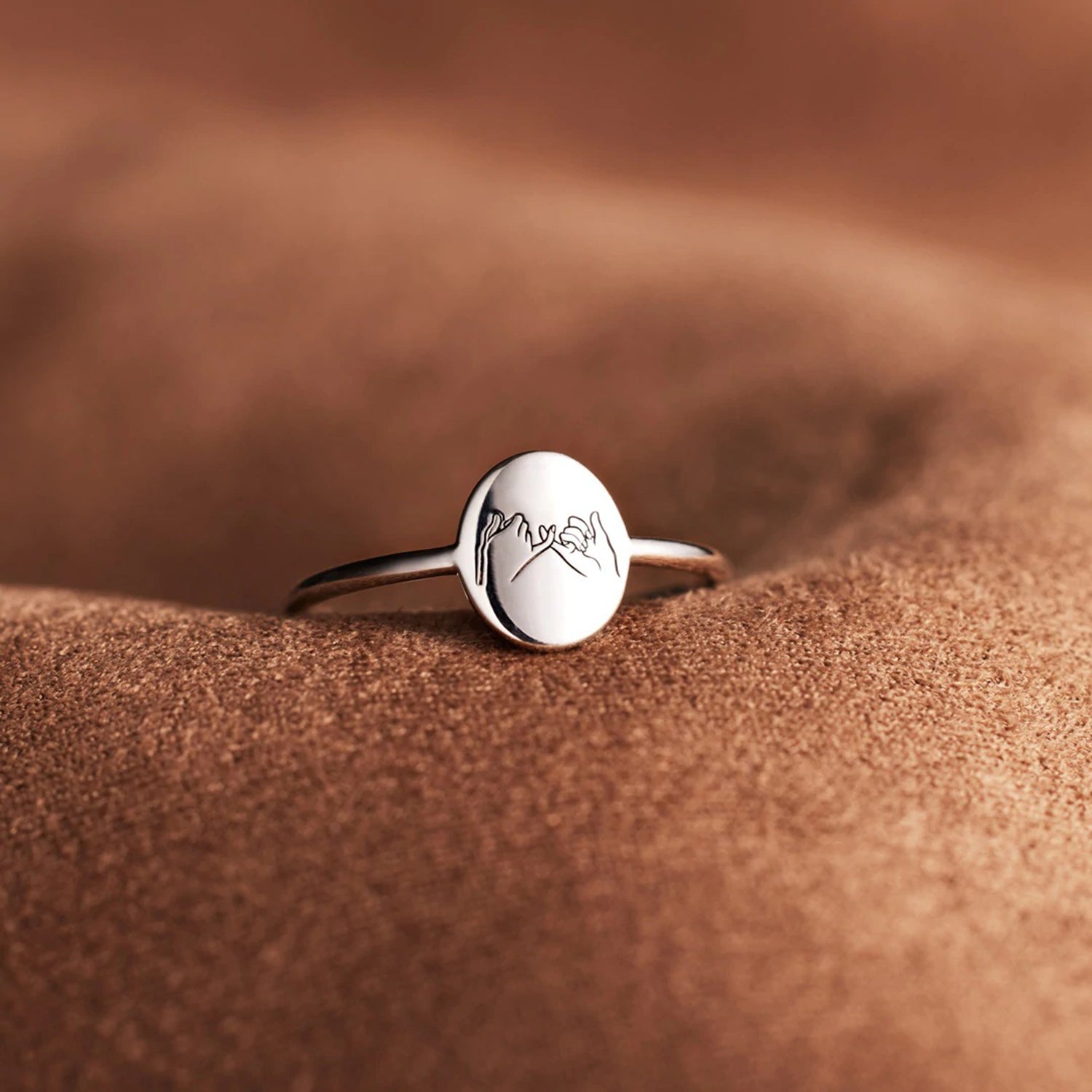 Beach Rose Co.Pinky Promise Engraved Signet Ring