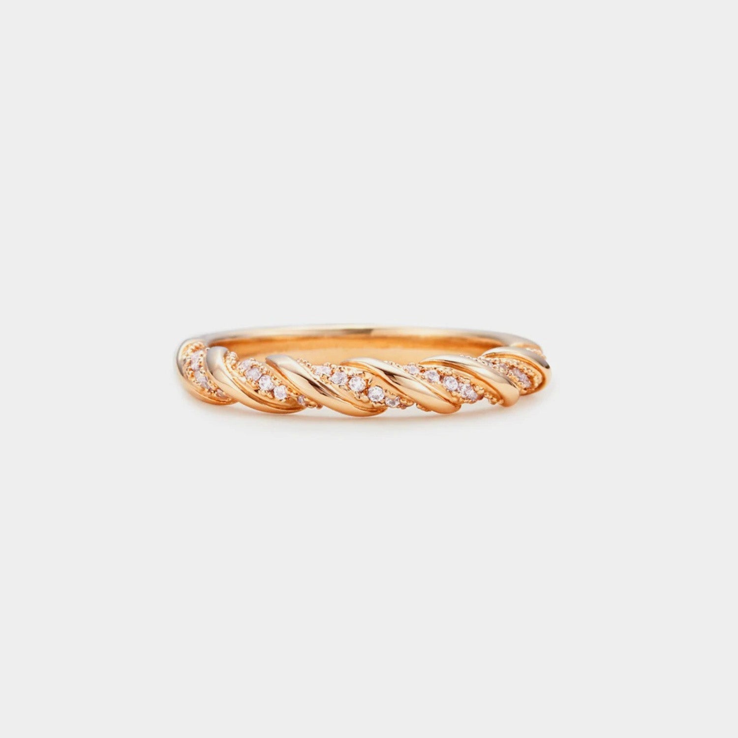 Beach Rose Co.Inlaid Zircon Ring in Gold