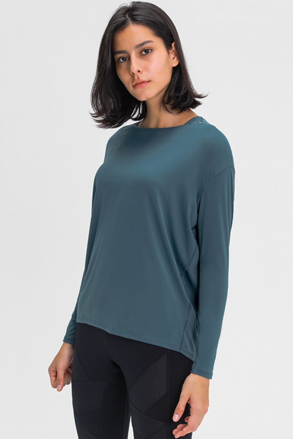 Beach Rose Co.Loose Fit Long Sleeve Active Top