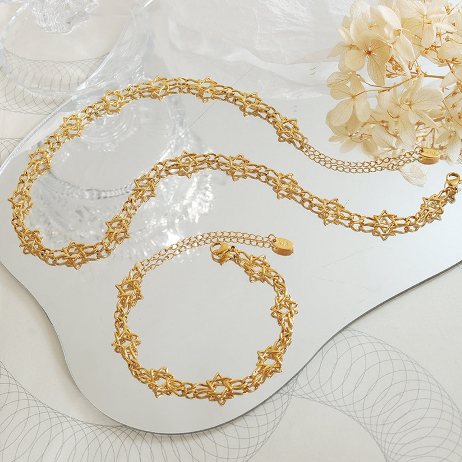 Beach Rose Co.Gold Shapes Link Necklace