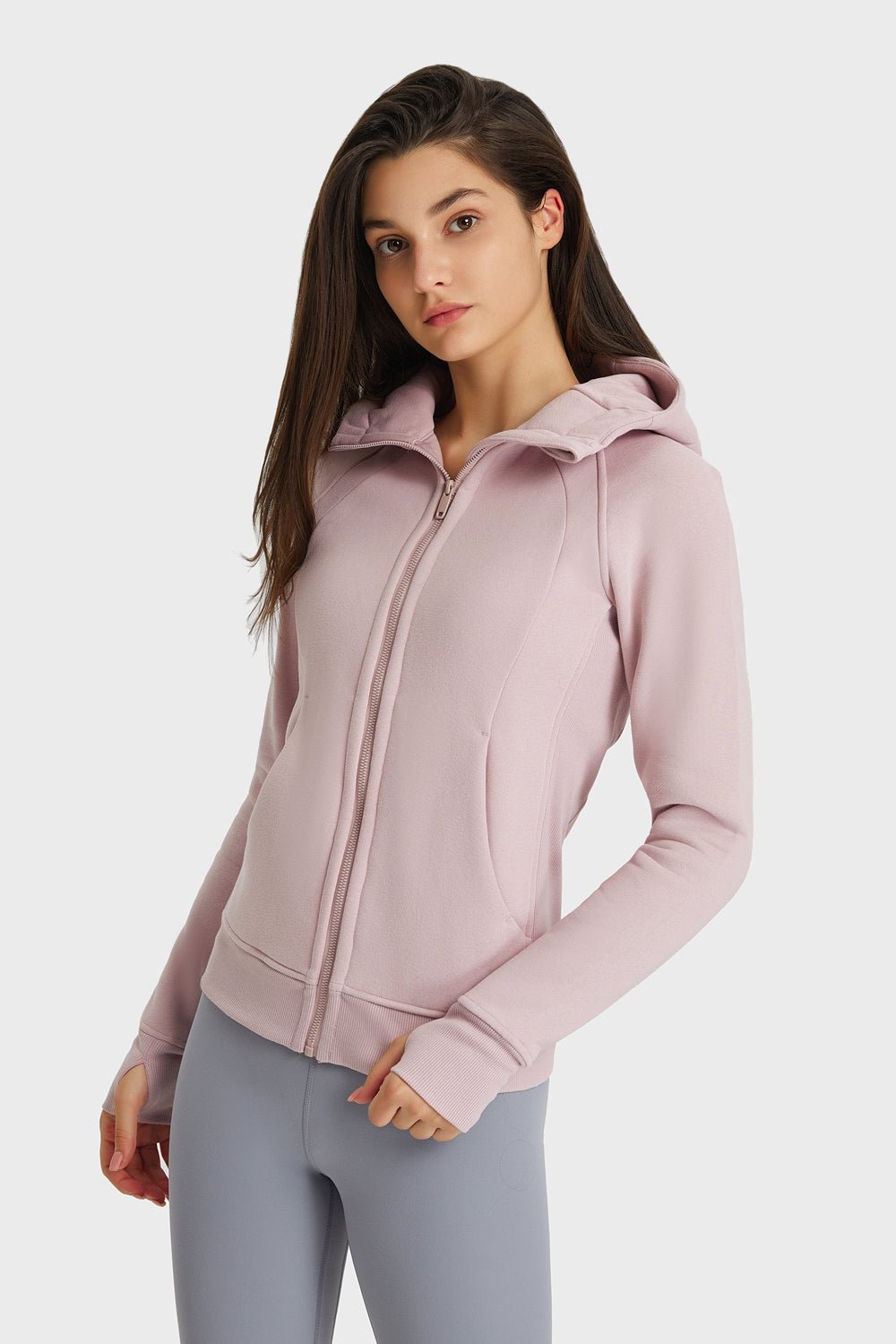 Beach Rose Co.Zip Up Seam Detail Hooded Sports Jacket