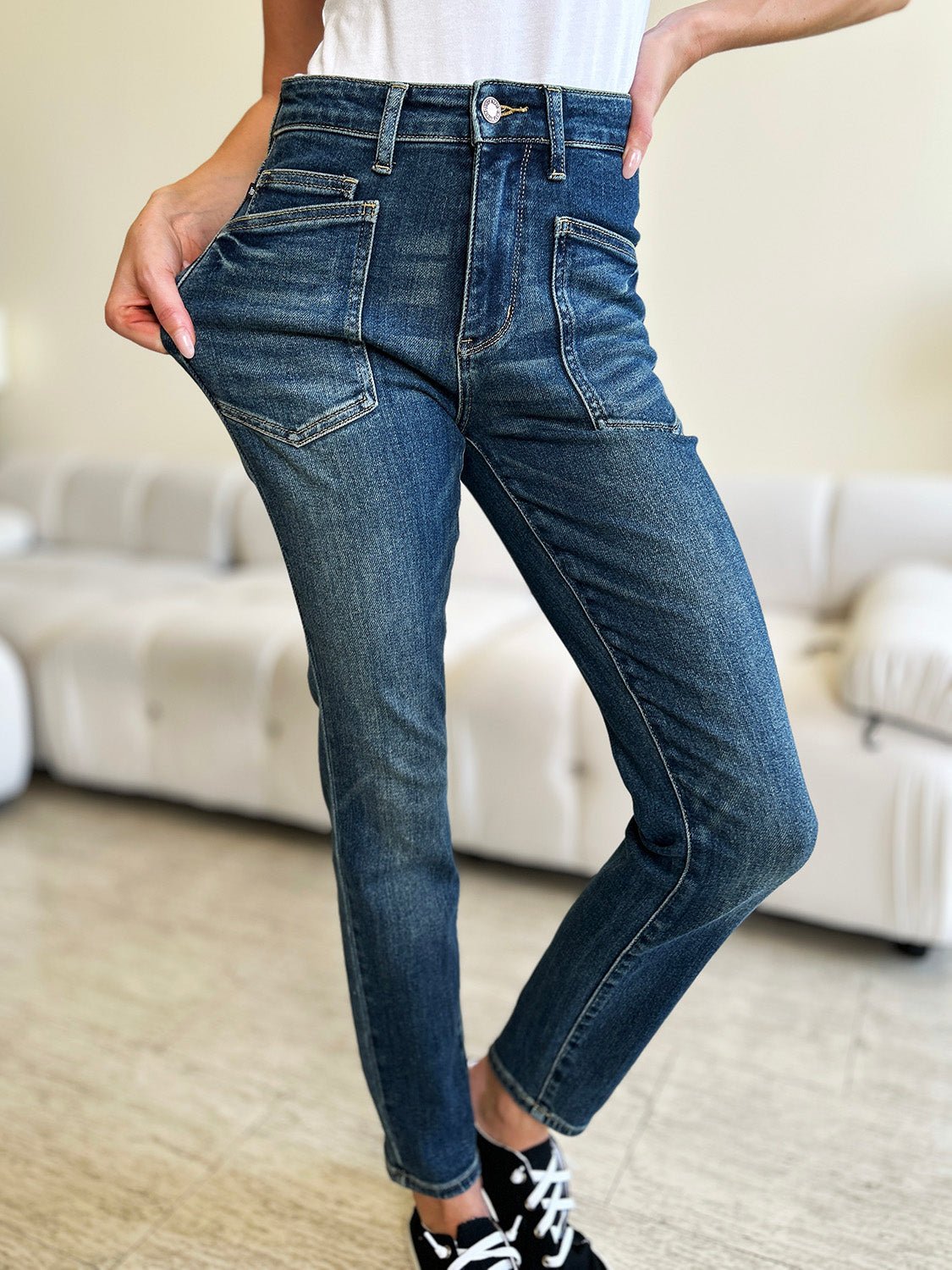 Judy BlueDark Wash High Waist Skinny Jeans