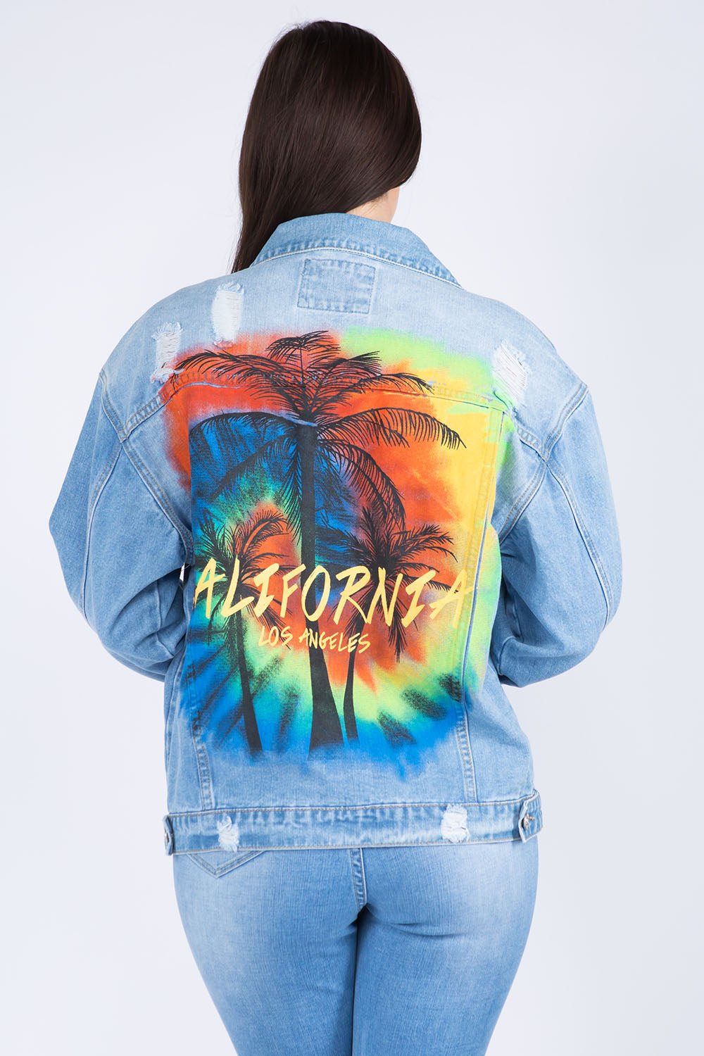 American BaziLos Angeles Distressed Denim Jacket