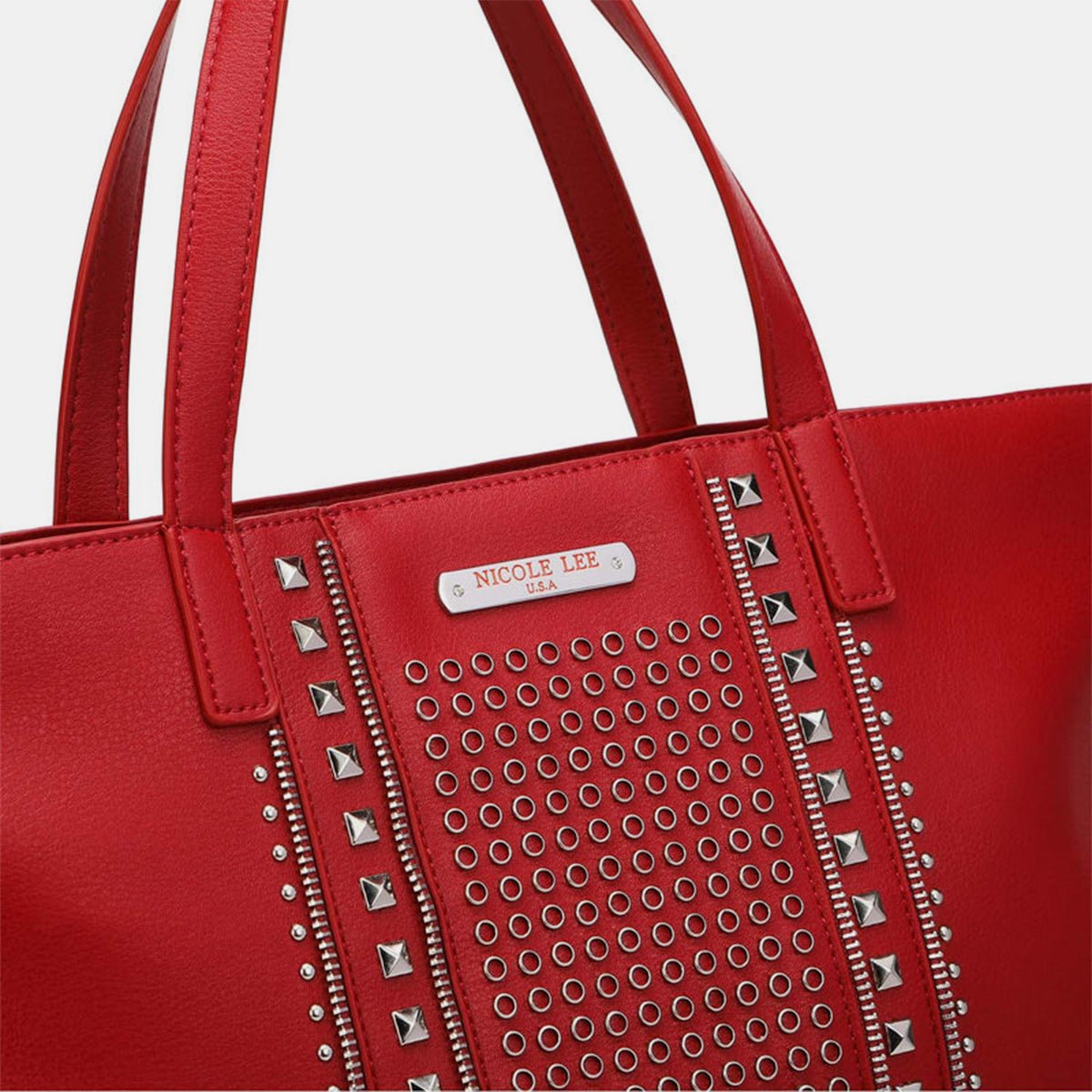 Nicole Lee USAVegan Leather Studded Large Tote Bag