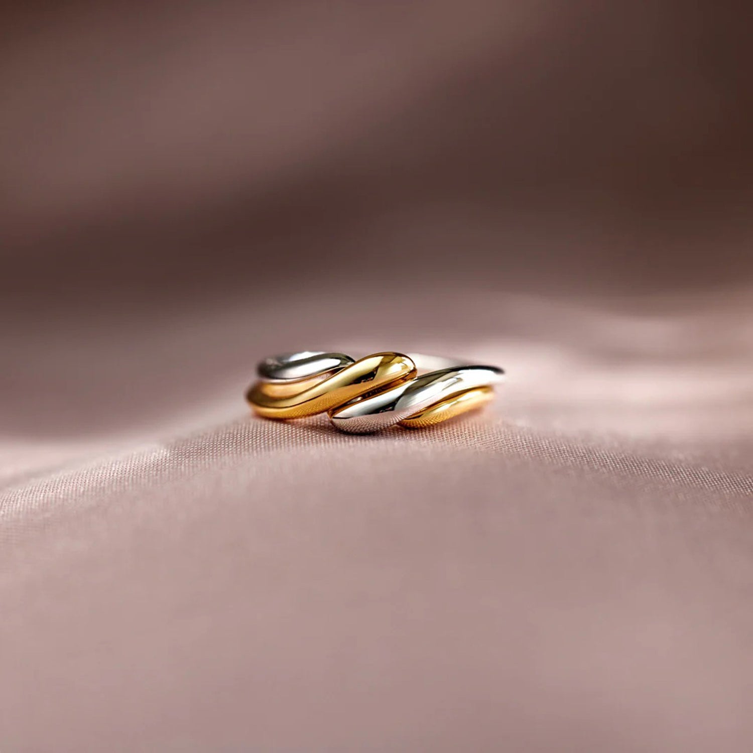 Beach Rose Co.Gold Two - Piece Twisted Open Ring