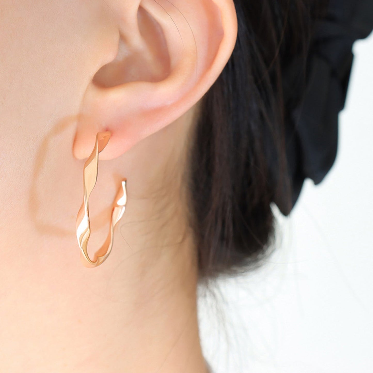 Beach Rose Co.Twisted C - Hoop Earrings